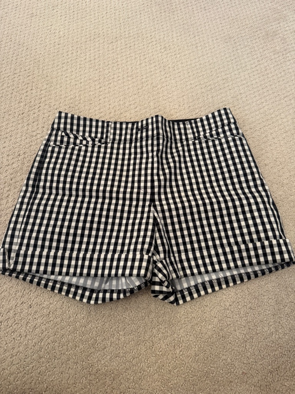 White House Black Market Black and White Gingham Bermuda Shorts